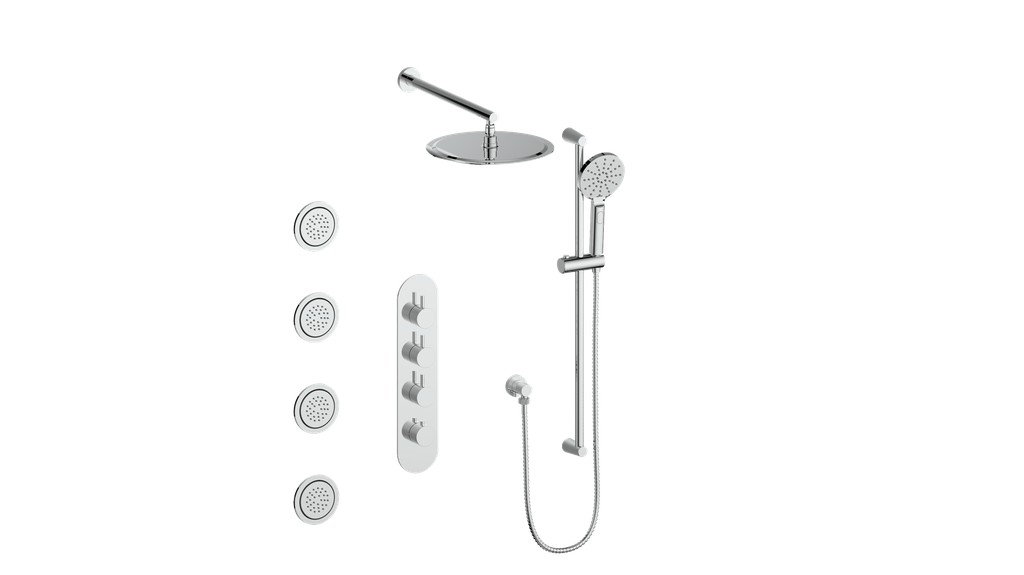 VOGT SET.WL.350.930 Worgl 3/4" High-Flow TH Shower Kit with Body Jets