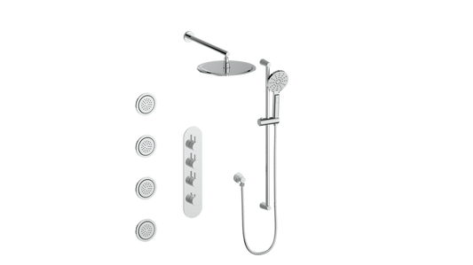 VOGT SET.WL.350.930 Worgl 3/4" High-Flow TH Shower Kit with Body Jets