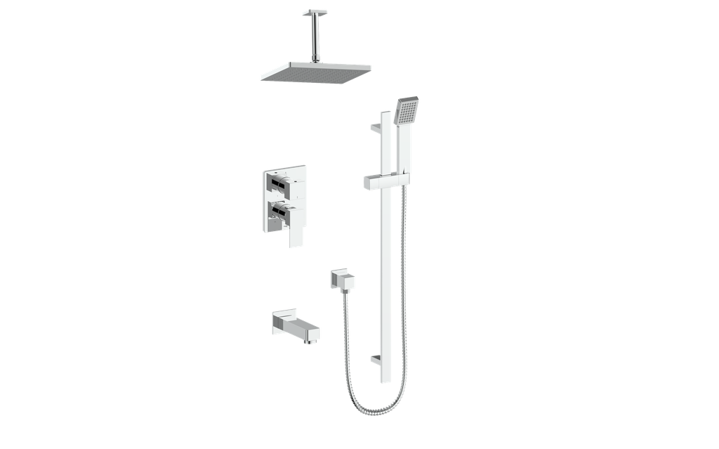 VOGT SET.AP.310.316 Kapfenberg 3-Way PB Shower Kit with 6" Ceiling Arm