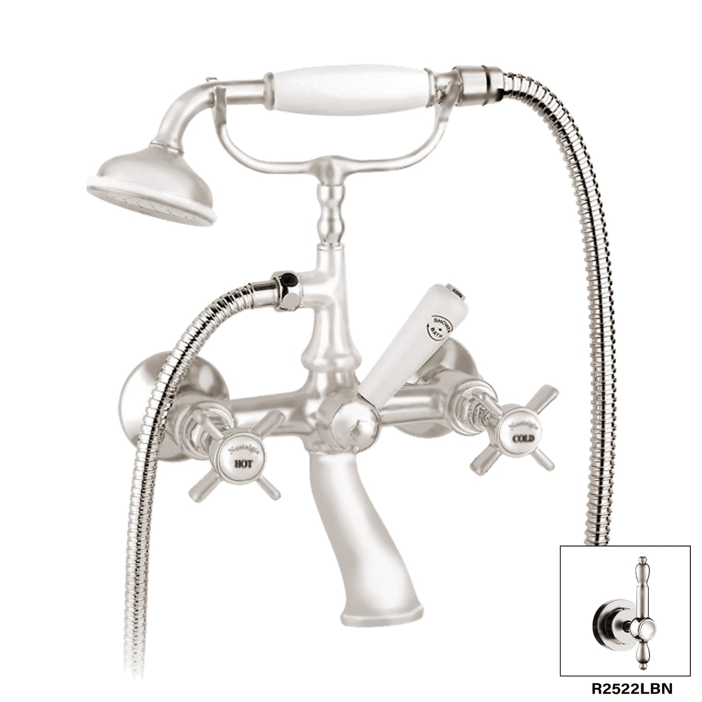 DISEGNO R2522L Nostalgia Wall Mount Tub Filler