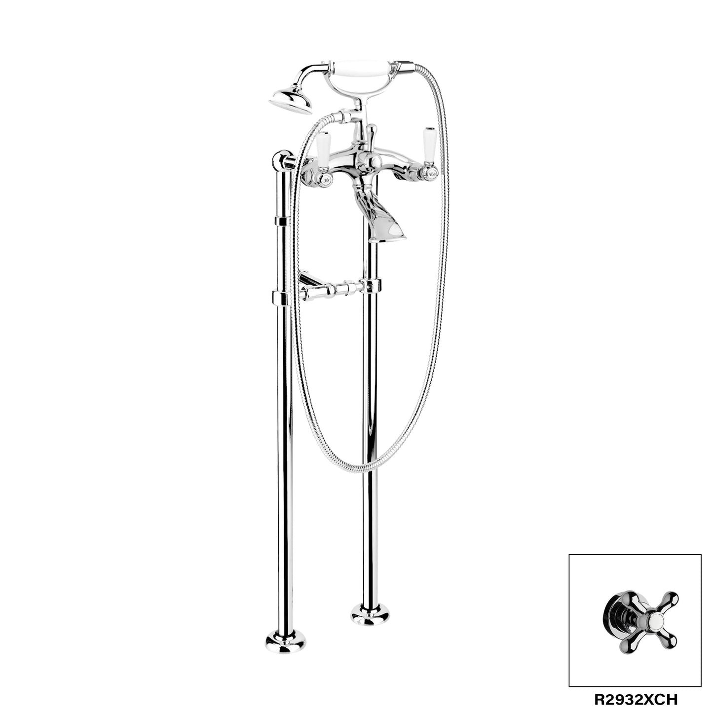 DISEGNO R2932L Colonial Floor Mount Tub Filler