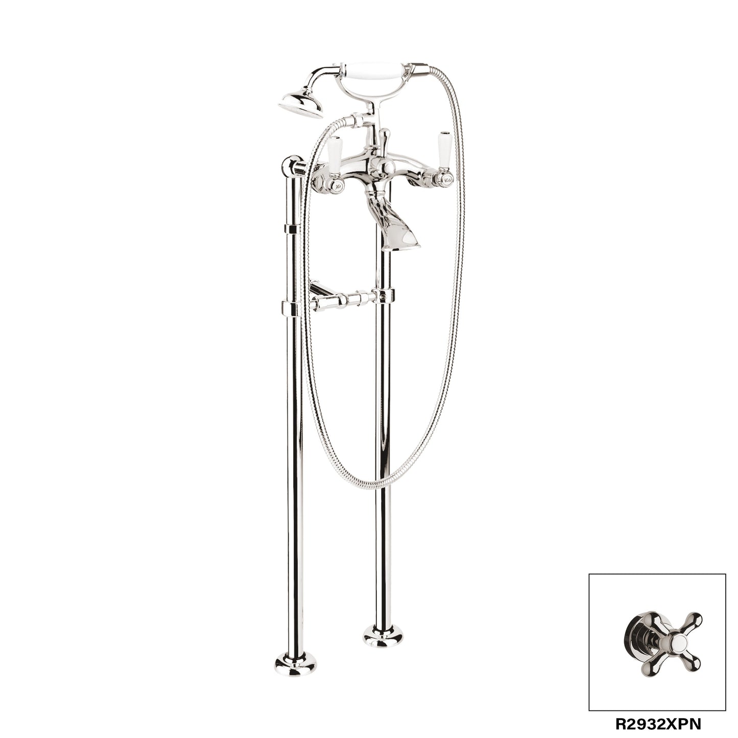 DISEGNO R2932L Colonial Floor Mount Tub Filler