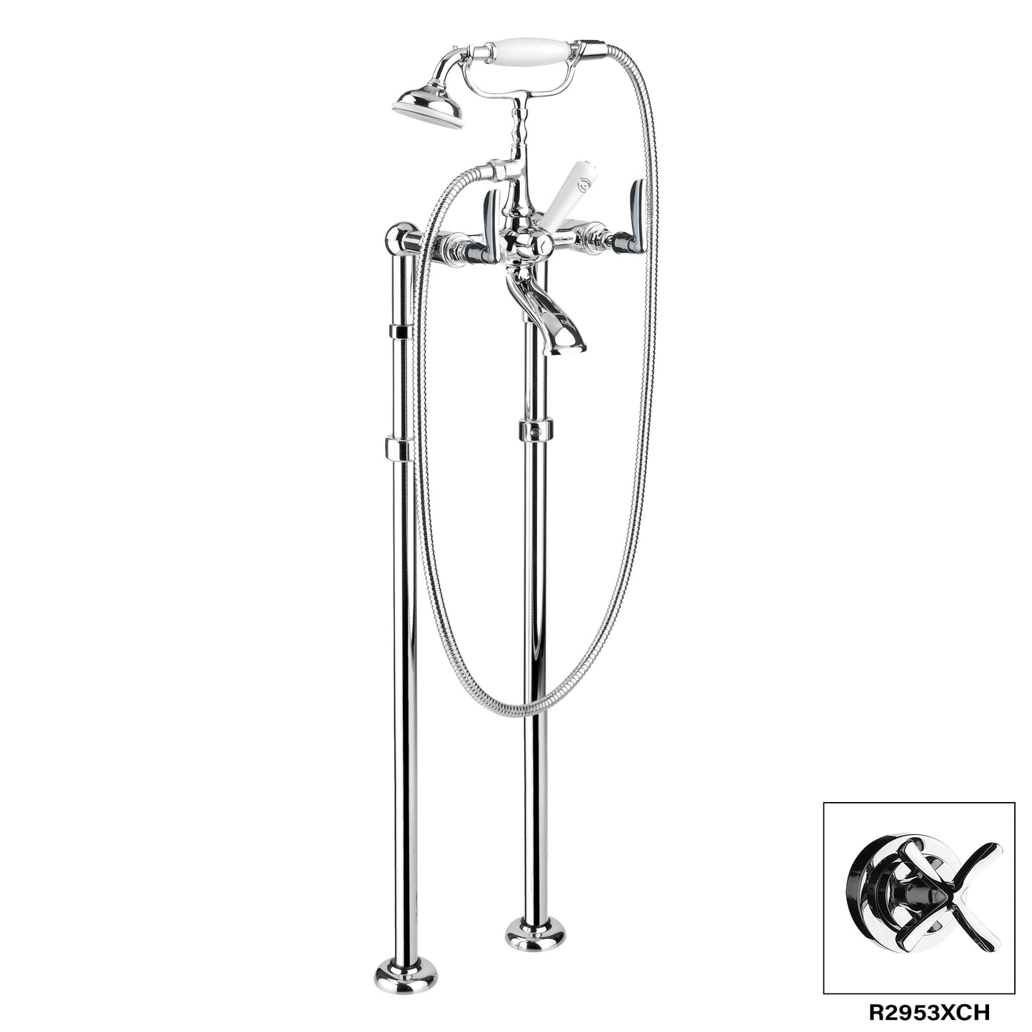 DISEGNO R2953L Manhattan Floor Mount Tub Filler