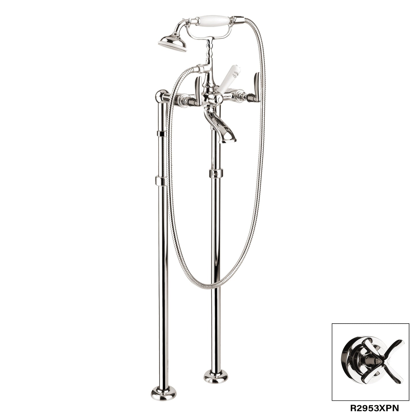 DISEGNO R2953X Manhattan Floor Mount Tub Filler