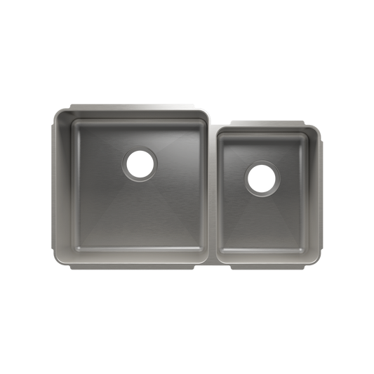 HOME REFINEMENTS 003233 Undermount Classic Double Bowl Kitchen Sink, L18"X18"X10" R12"X16"X8"