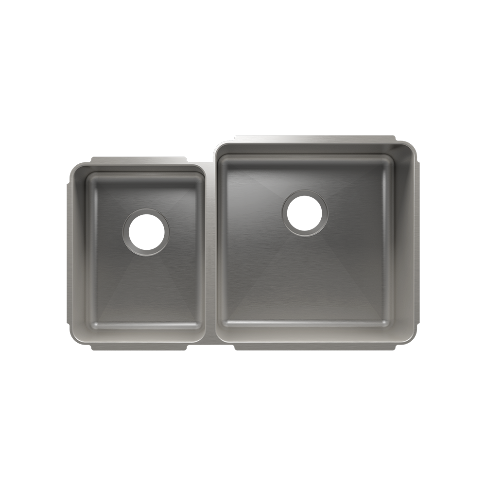 HOME REFINEMENTS 003234 Undermount Classic Double Bowl Kitchen Sink, L12"X16"X8" R18"X18"X10"