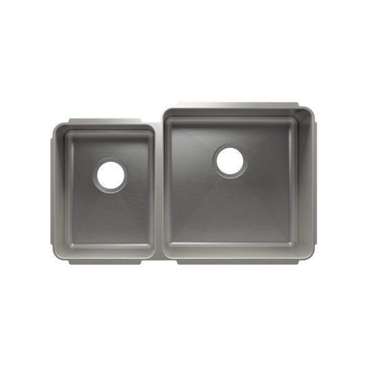 HOME REFINEMENTS 003234 Undermount Classic Double Bowl Kitchen Sink, L12"X16"X8" R18"X18"X10"