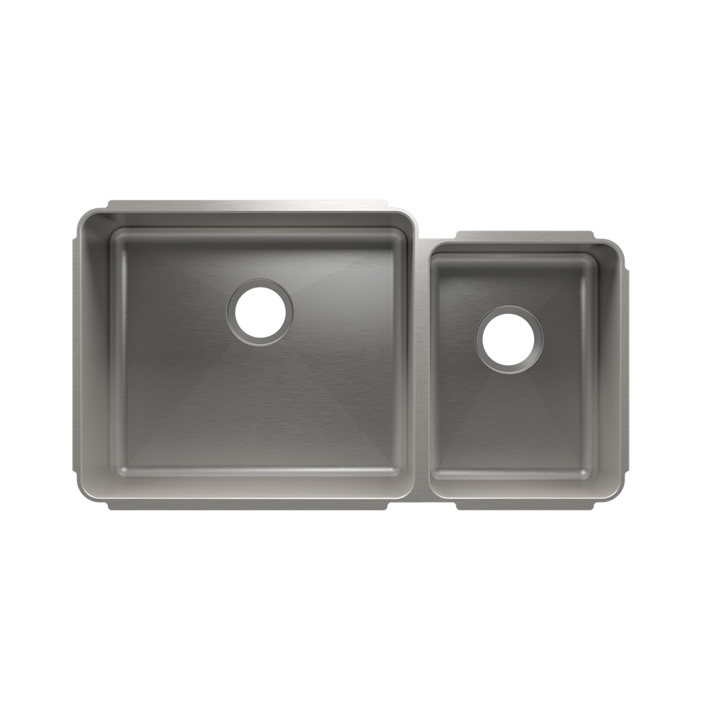 HOME REFINEMENTS 003239 Undermount Classic Double Bowl Kitchen Sink, L21"X18"X10" R12"X16"X8"