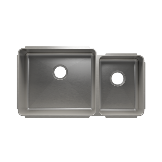 HOME REFINEMENTS 003239 Undermount Classic Double Bowl Kitchen Sink, L21"X18"X10" R12"X16"X8"