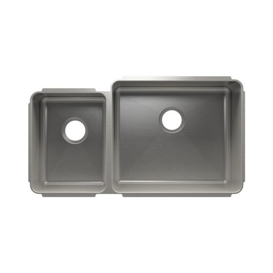 HOME REFINEMENTS 003241 Undermount Classic Double Bowl Kitchen Sink, L12"X16"X8" R21"X18"X10"