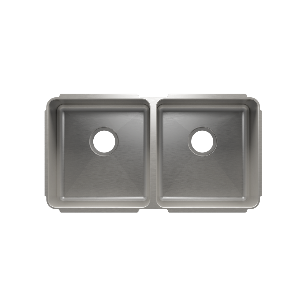 HOME REFINEMENTS 003251 Undermount Classic Double Bowl Kitchen Sink, L15"X16"X8" R15"X16"X8"