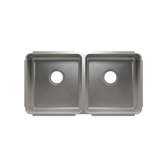 HOME REFINEMENTS 003251 Undermount Classic Double Bowl Kitchen Sink, L15"X16"X8" R15"X16"X8"