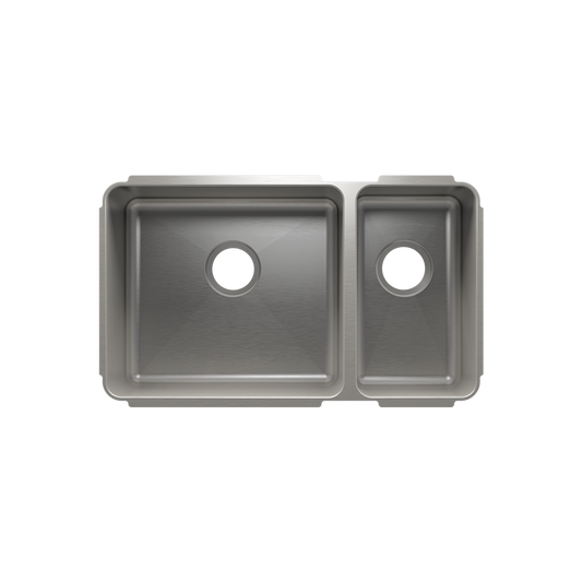 HOME REFINEMENTS 003256 Undermount Classic Double Bowl Kitchen Sink, L18"X16"X10" R9"X16"X8"