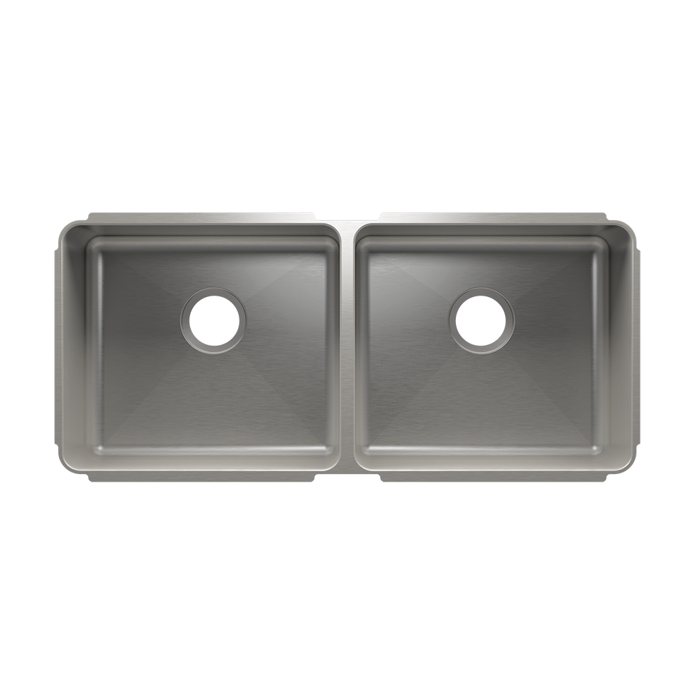 HOME REFINEMENTS 003283 Undermount Classic Double Bowl Kitchen Sink, L18"X16"X8" R18"X16"X8"