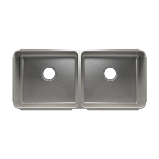 HOME REFINEMENTS 003283 Undermount Classic Double Bowl Kitchen Sink, L18"X16"X8" R18"X16"X8"