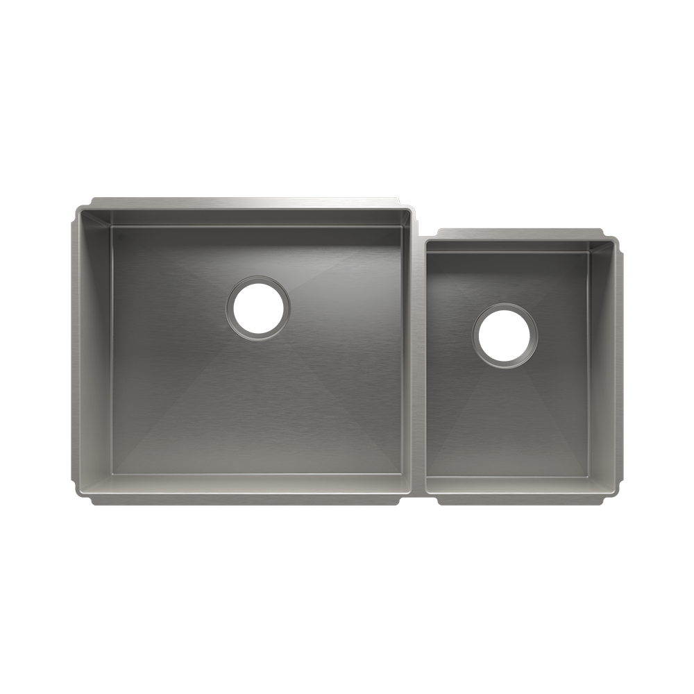 HOME REFINEMENTS 003959 Undermount J7 Double Bowl Kitchen Sink, L21"X18"X10" R12"X16"X8"