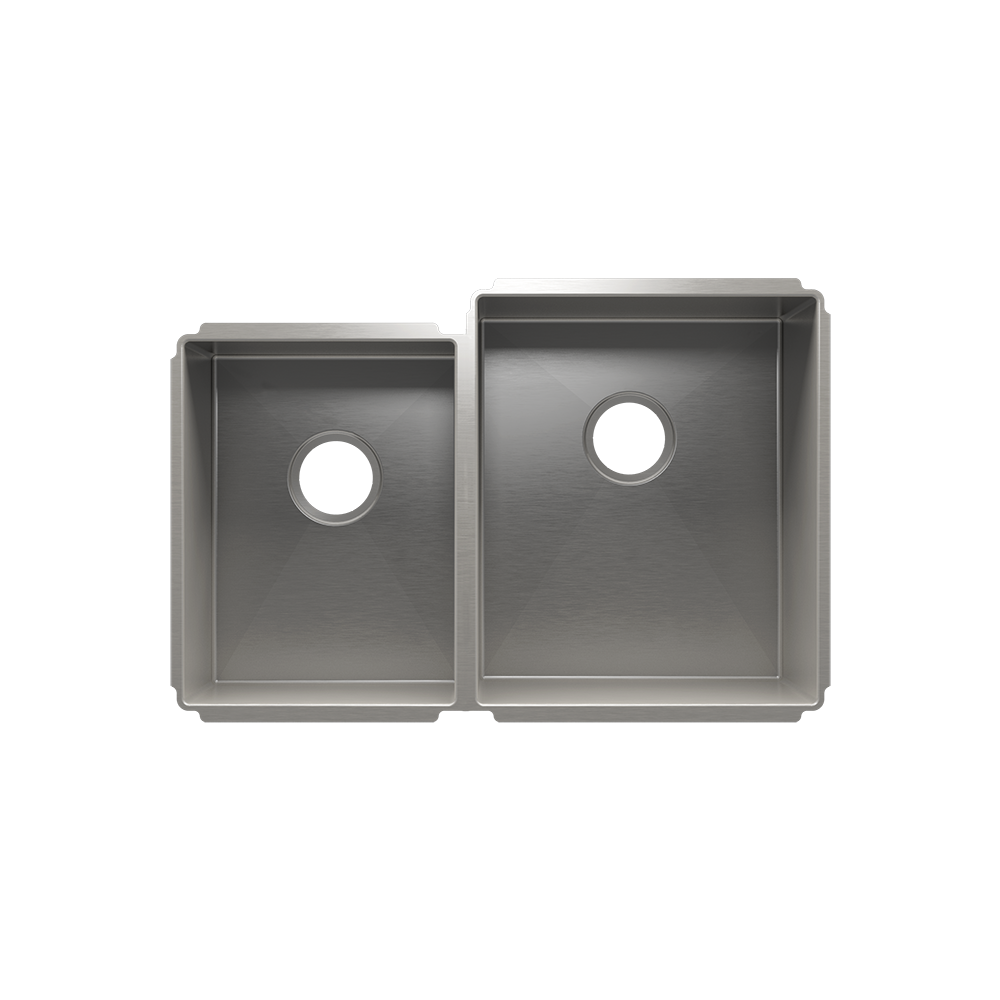 HOME REFINEMENTS 003984 Undermount J7 Double Bowl Kitchen Sink, L12"X16"X8" R15"X18"X10"