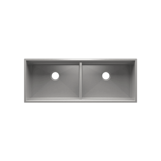 HOME REFINEMENTS 005512 Undermount Double Bowl Kitchen Sink, L24"X18"X10" R24"X18"X10"