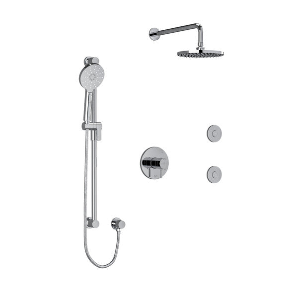 RIOBEL KIT3545RUTM Riu Type T/P (Thermostatic/Pressure Balance) 1/2 Inch Coaxial 3-Way System Hand Shower Rail Elbow Supply Shower Head And 2 Body Jets