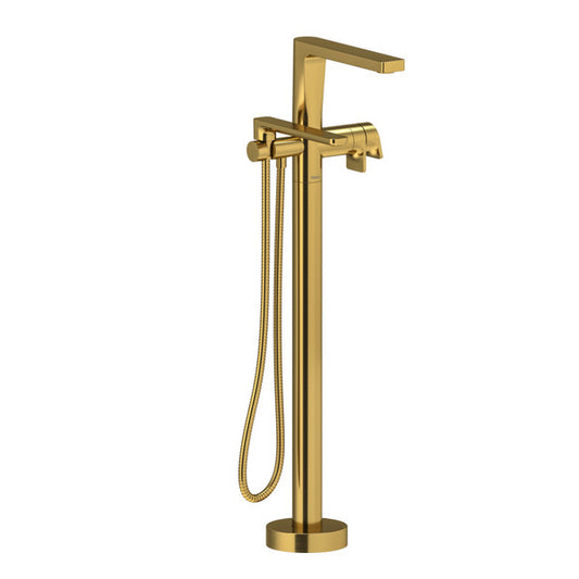 RIOBEL TOD39 Ode 2-Way Type T (Thermostatic) Coaxial Floor-Mount Tub Filler With Hand Shower Trim