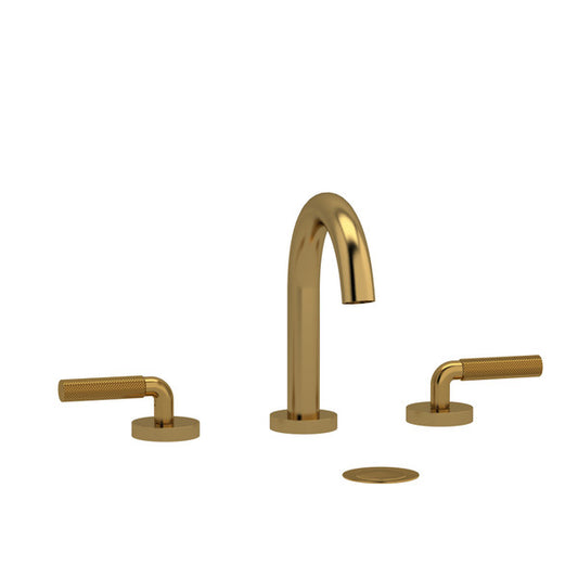 RIOBEL RU08 Riu Widespread Bathroom Faucet with C-Spout with Knurled Lever Handles